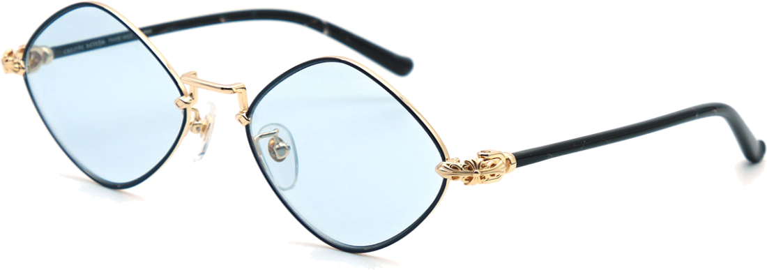 Lunettes de soleil Chrome Hearts Diamond Dog en métal - Noir - Or vue 3