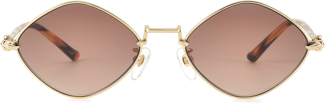 Lunettes de soleil Chrome Hearts Diamond Dog en métal - Marron vue 2