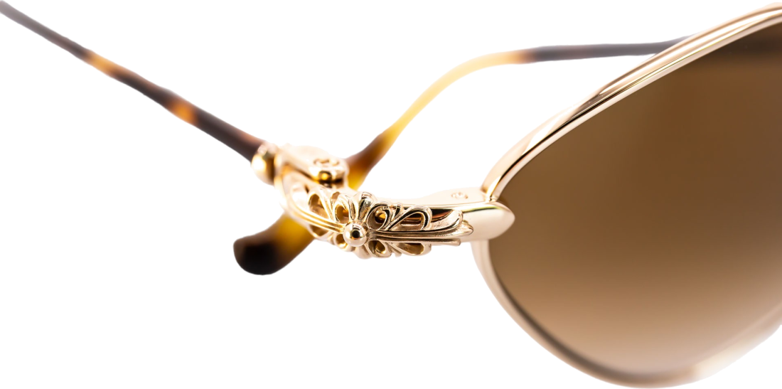 Lunettes de soleil Chrome Hearts Diamond Dog en métal - Marron vue 3