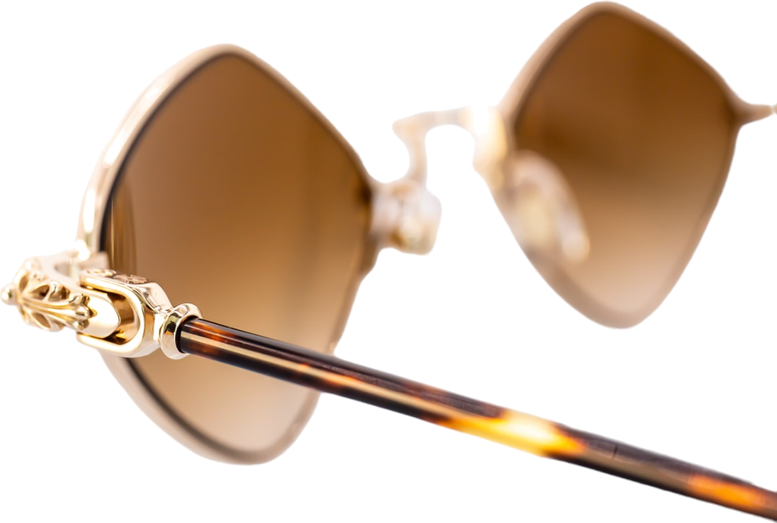 Lunettes de soleil Chrome Hearts Diamond Dog en métal - Marron vue 4