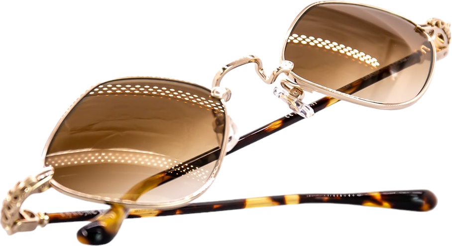 Lunettes de soleil Chrome Hearts Diamond Dog en métal - Marron vue 5