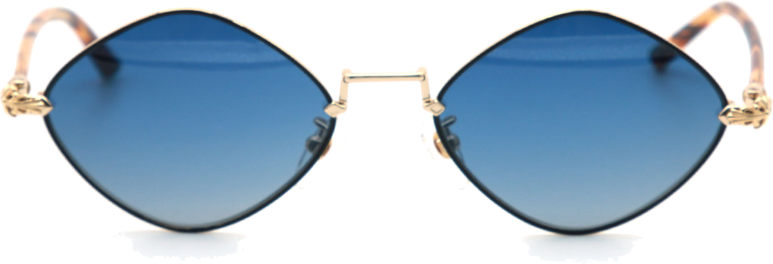 Lunettes de soleil Chrome Hearts Diamond Dog en métal - Bleu vue 2