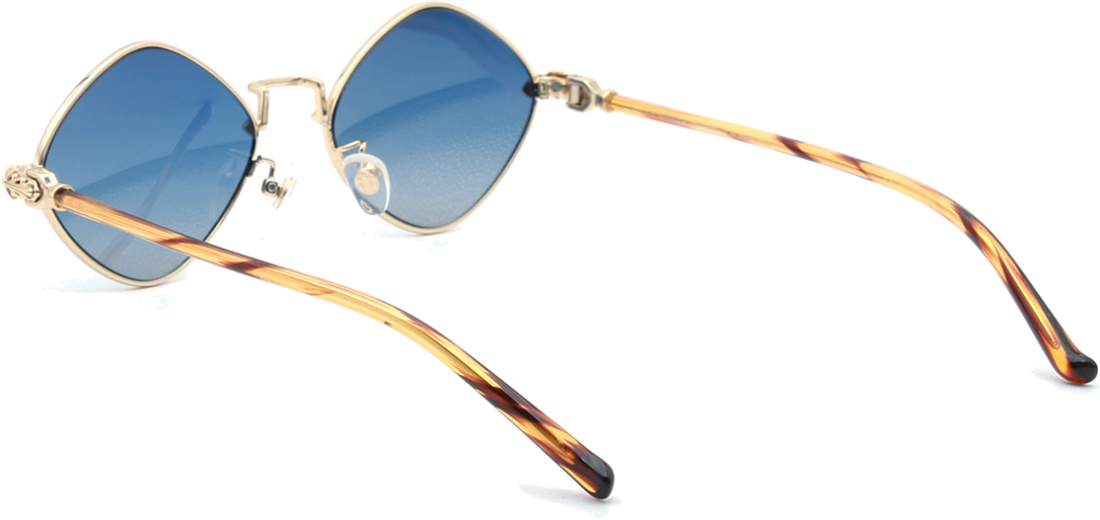 Lunettes de soleil Chrome Hearts Diamond Dog en métal - Bleu vue 4