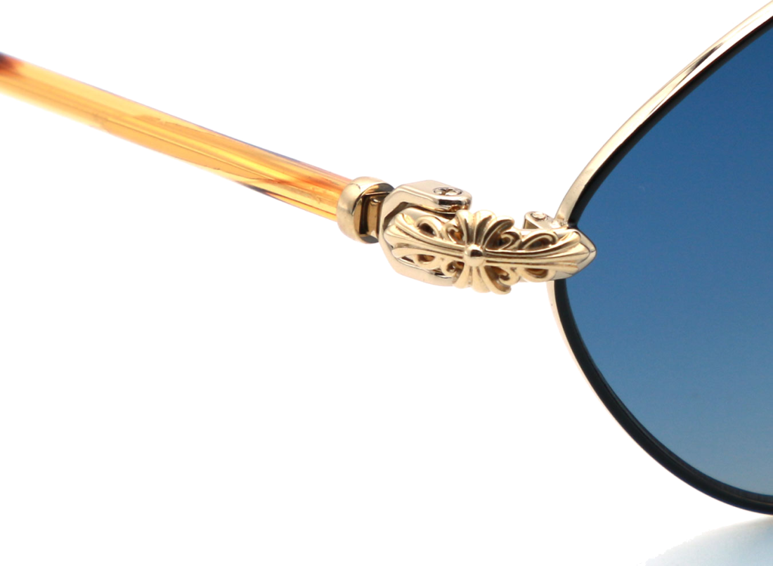 Lunettes de soleil Chrome Hearts Diamond Dog en métal - Bleu vue 5