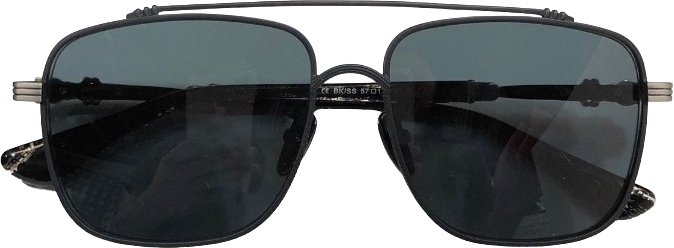 Lunettes de soleil Chrome Hearts CBEATH II forme carée en métal - Noir vue 2