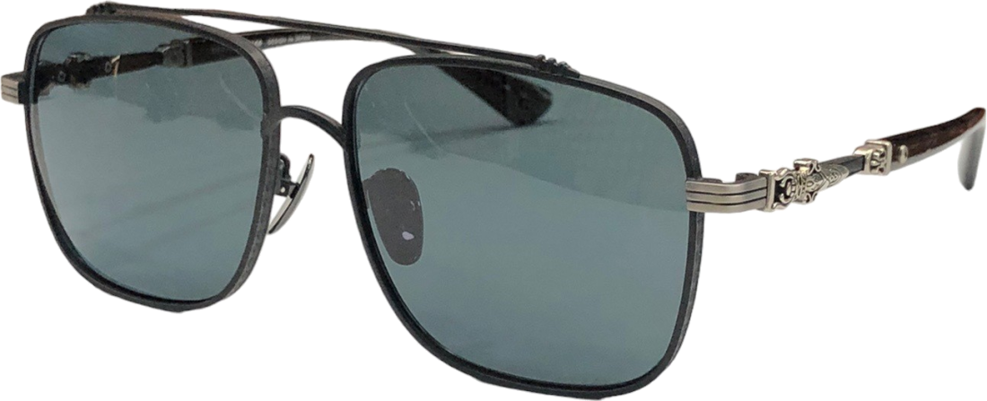 Lunettes de soleil Chrome Hearts CBEATH II forme carée en métal - Noir vue 3