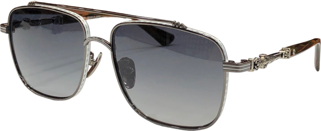 Lunettes de soleil Chrome Hearts CBEATH II forme carée en métal - Gris vue 3
