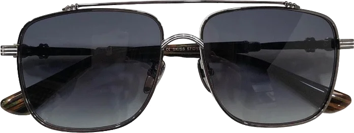 Lunettes de Soleil Chrome Hearts CBEATH II - Monture métal carrée - Réf. 110048 - Homme vue 2