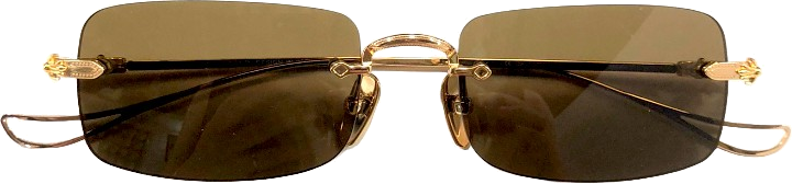 Lunettes de soleil Chrome Hearts rectangulaires Sinnergasm-A monture métallique fine - Marron vue 2