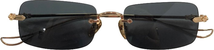 Lunettes de soleil Chrome Hearts rectangulaires Sinnergasm-A monture métallique fine - Or vue 2