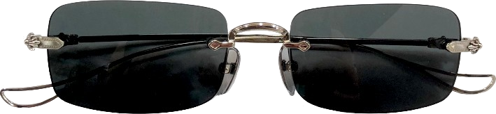 Lunettes de soleil Chrome Hearts rectangulaires Sinnergasm-A monture métallique fine - Gris vue 2