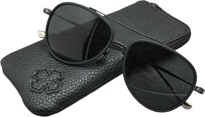 Lunettes de soleil Chrome Hears CH8118 aviator en métal - Noir vue 3