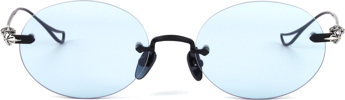 Lunettes de soleil Chrome Hearts Sinnergasm B monture ovale en métal - Bleu vue 2