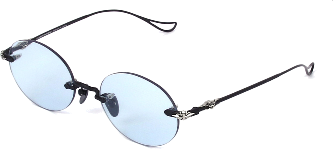 Lunettes de soleil Chrome Hearts Sinnergasm B monture ovale en métal - Bleu vue 3