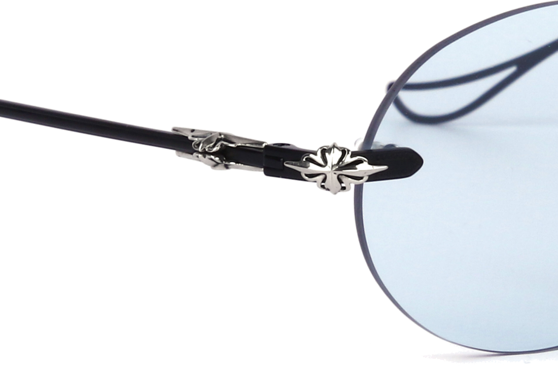 Lunettes de soleil Chrome Hearts Sinnergasm B monture ovale en métal - Bleu vue 4