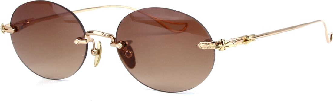 Lunettes de soleil Chrome Hearts Sinnergasm B monture ovale en métal - Or vue 2