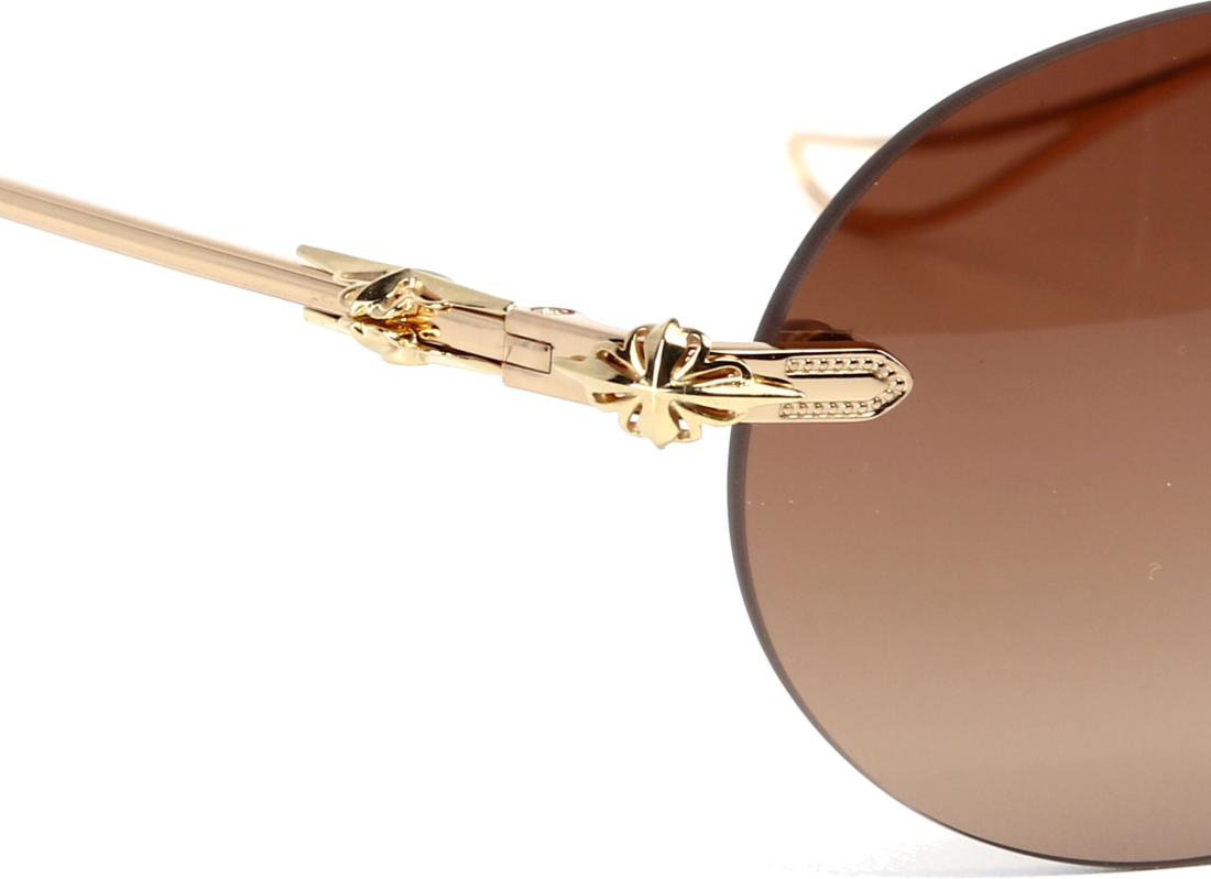 Lunettes de soleil Chrome Hearts Sinnergasm B monture ovale en métal - Or vue 3