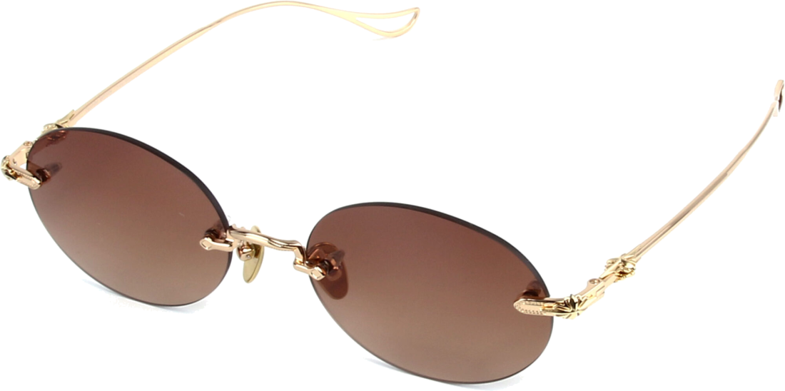 Lunettes de soleil Chrome Hearts Sinnergasm B monture ovale en métal - Or vue 4
