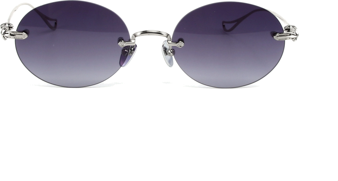 Lunettes de soleil Chrome Hearts Sinnergasm B monture ovale en métal - Argent vue 2