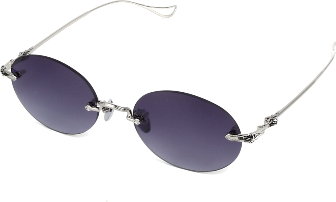 Lunettes de soleil Chrome Hearts Sinnergasm B monture ovale en métal - Argent vue 3
