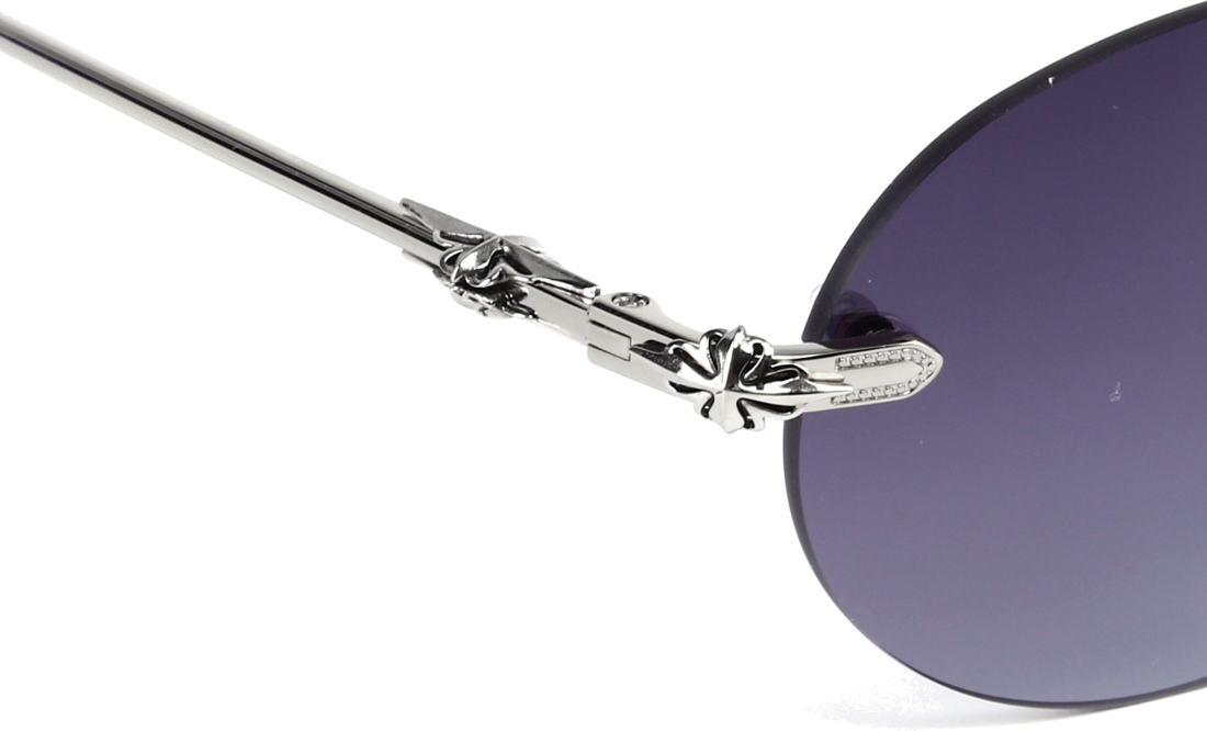 Lunettes de soleil Chrome Hearts Sinnergasm B monture ovale en métal - Argent vue 4