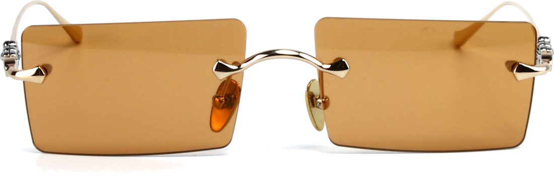 Lunettes de soleil Chrome Hearts HEIIZ BEIIZ cerclés forme rectangulaire - Marron vue 2