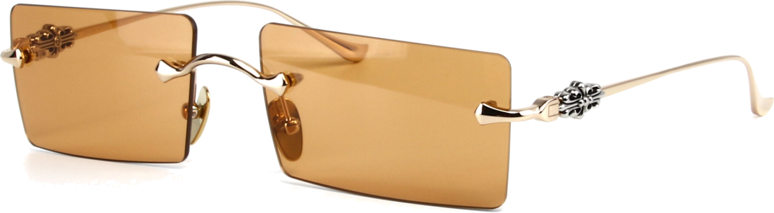 Lunettes de soleil Chrome Hearts HEIIZ BEIIZ cerclés forme rectangulaire - Marron vue 3