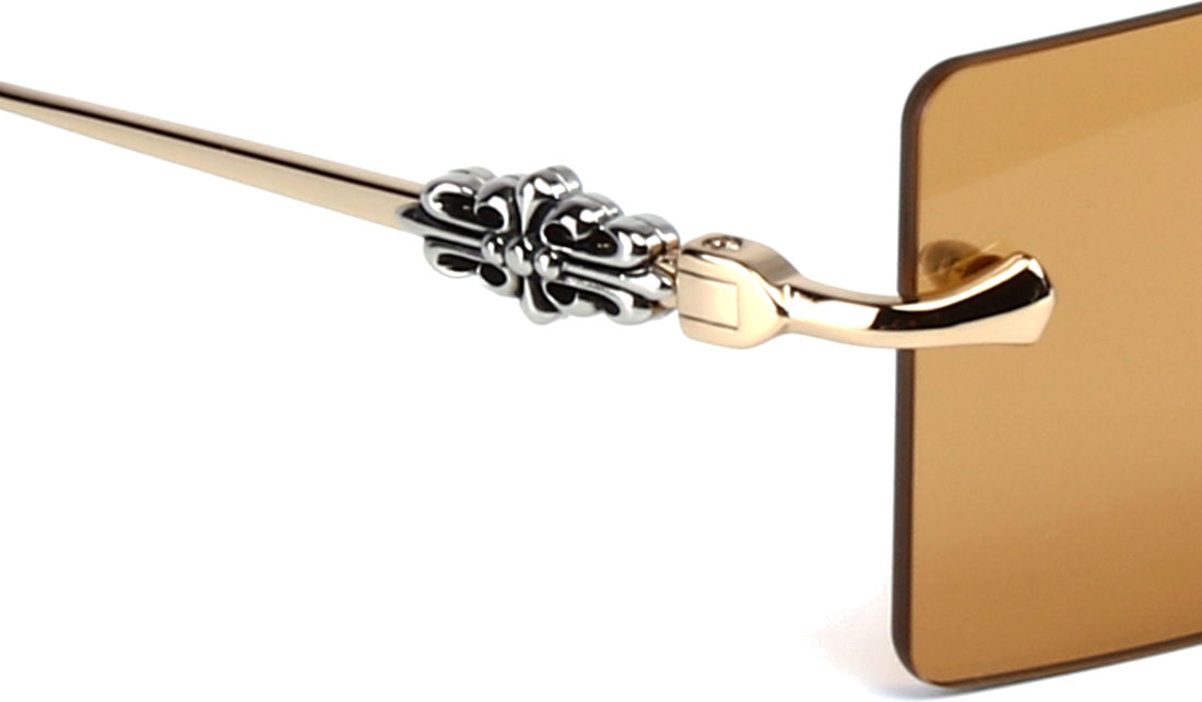 Lunettes de soleil Chrome Hearts HEIIZ BEIIZ cerclés forme rectangulaire - Marron vue 4