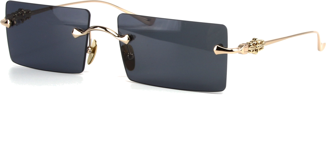 Lunettes de soleil Chrome Hearts HEIIZ BEIIZ cerclés forme rectangulaire - Or vue 2