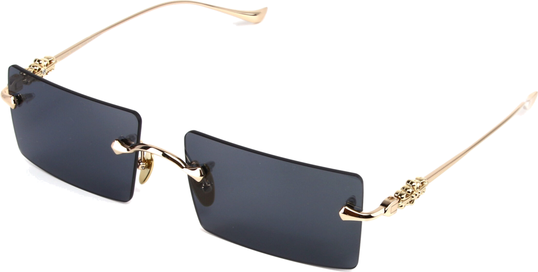 Lunettes de soleil Chrome Hearts HEIIZ BEIIZ cerclés forme rectangulaire - Or vue 3