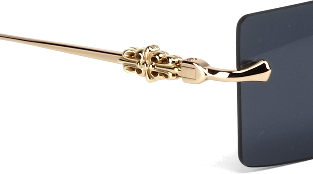 Lunettes de soleil Chrome Hearts HEIIZ BEIIZ cerclés forme rectangulaire - Or vue 4