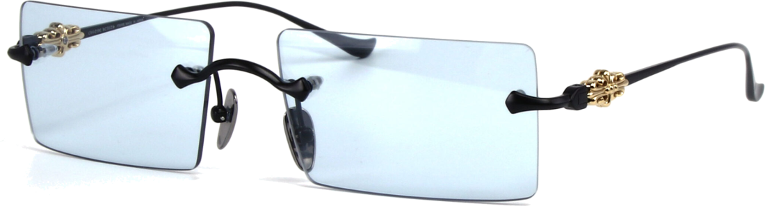 Lunettes de soleil Chrome Hearts HEIIZ BEIIZ cerclés forme rectangulaire - Bleu vue 2