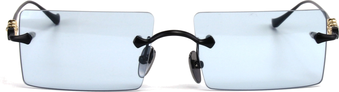 Lunettes de soleil Chrome Hearts HEIIZ BEIIZ cerclés forme rectangulaire - Bleu vue 3