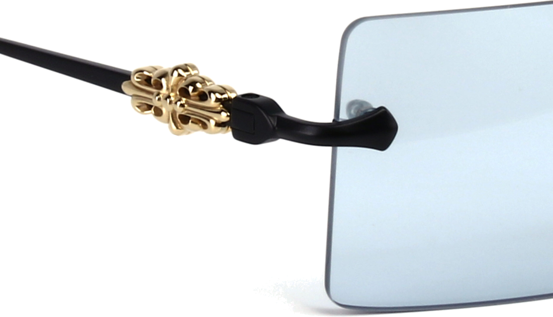 Lunettes de soleil Chrome Hearts HEIIZ BEIIZ cerclés forme rectangulaire - Bleu vue 5