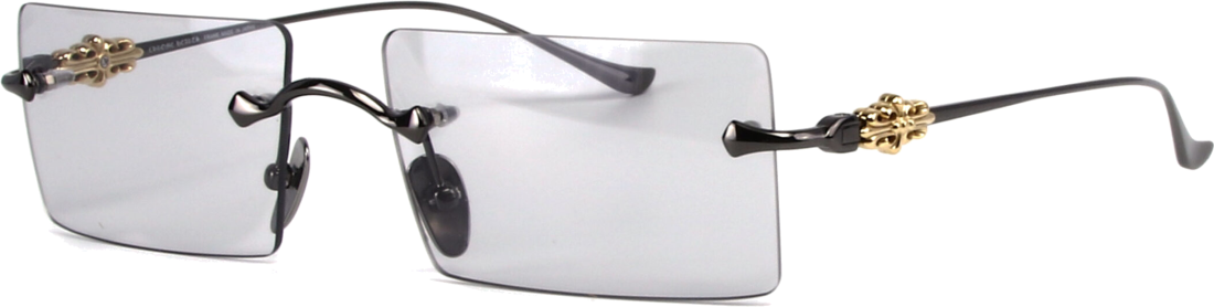 Lunettes de soleil Chrome Hearts HEIIZ BEIIZ cerclés forme rectangulaire - Gris vue 2