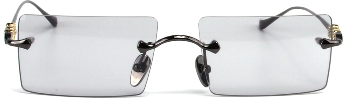 Lunettes de soleil Chrome Hearts HEIIZ BEIIZ cerclés forme rectangulaire - Gris vue 3