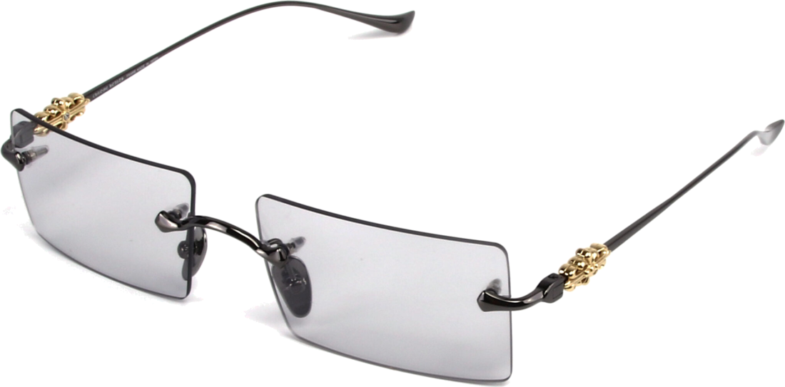 Lunettes de soleil Chrome Hearts HEIIZ BEIIZ cerclés forme rectangulaire - Gris vue 4
