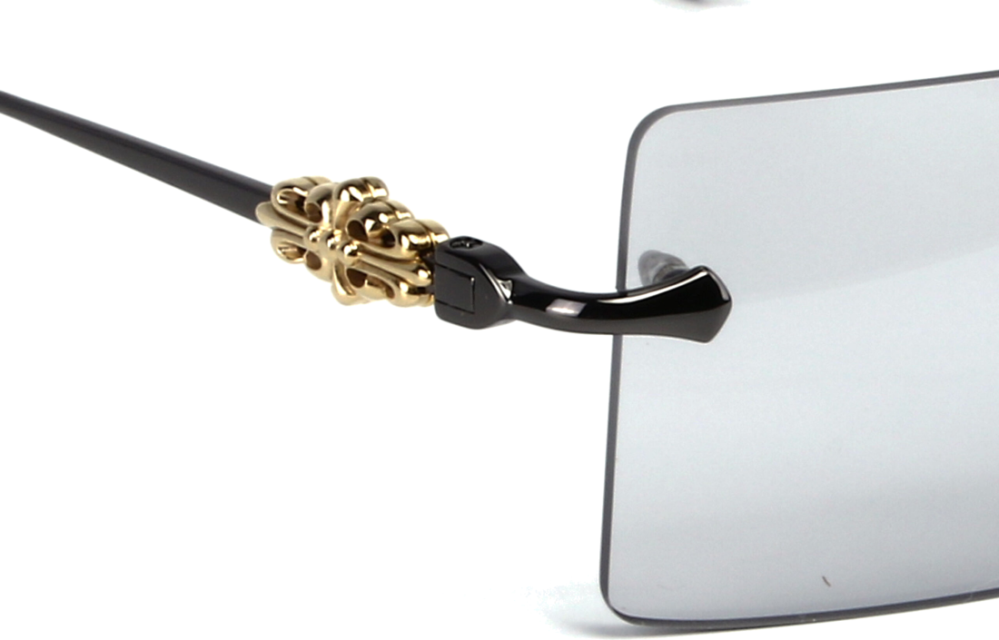 Lunettes de soleil Chrome Hearts HEIIZ BEIIZ cerclés forme rectangulaire - Gris vue 5