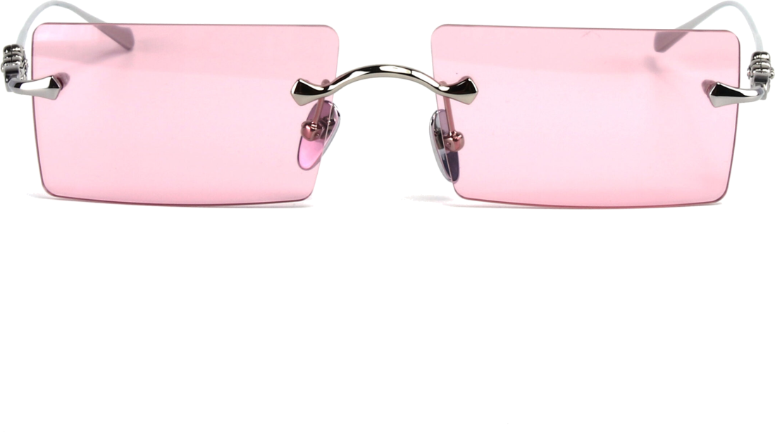 Lunettes de soleil Chrome Hearts HEIIZ BEIIZ cerclés forme rectangulaire - Rose vue 2