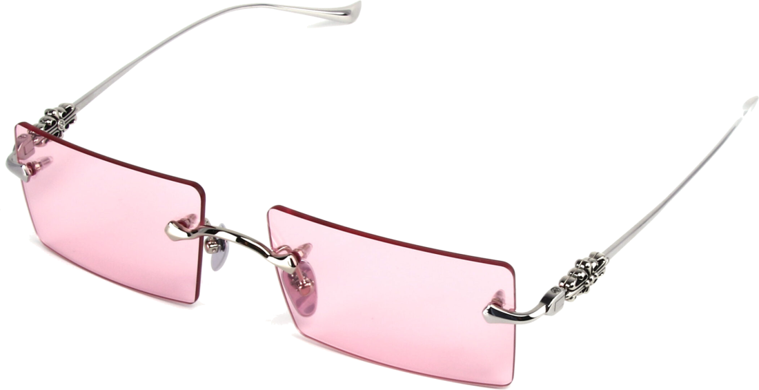 Lunettes de soleil Chrome Hearts HEIIZ BEIIZ cerclés forme rectangulaire - Rose vue 4