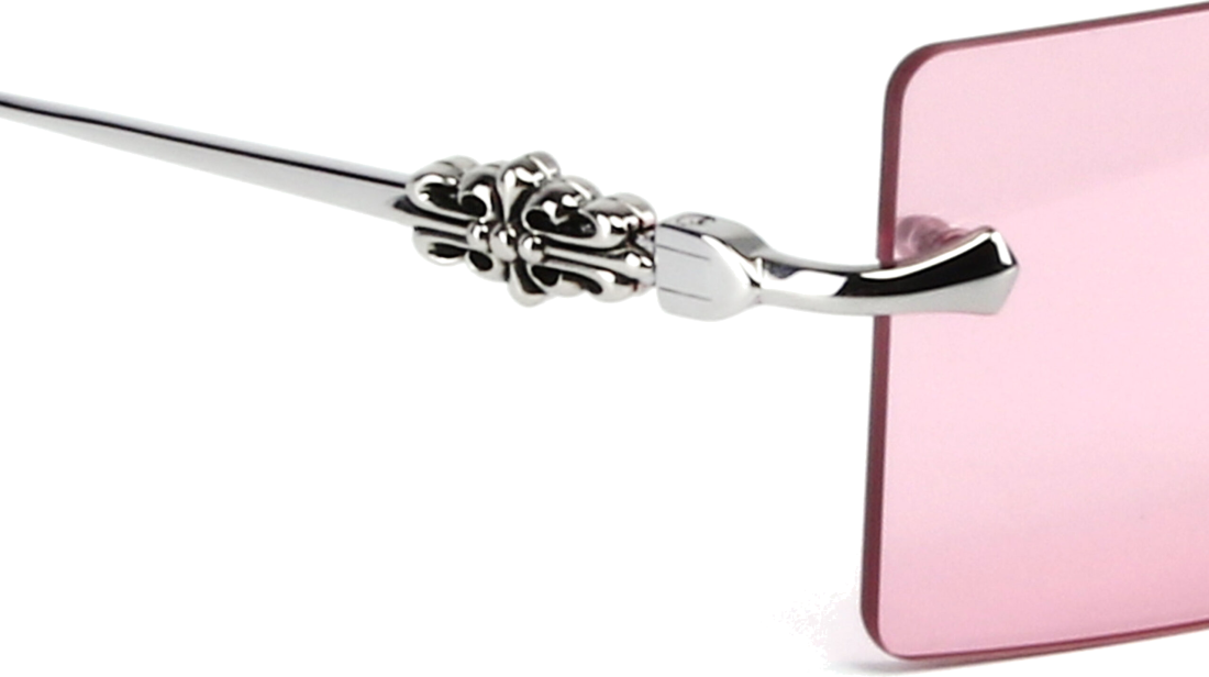 Lunettes de soleil Chrome Hearts HEIIZ BEIIZ cerclés forme rectangulaire - Rose vue 5