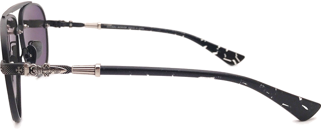 Lunettes de soleil Chrome Hearts Billie II forme aviator en métal - Noir vue 2