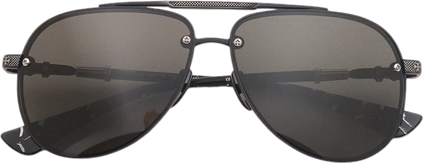 Lunettes de soleil Chrome Hearts Billie II forme aviator en métal - Noir vue 3