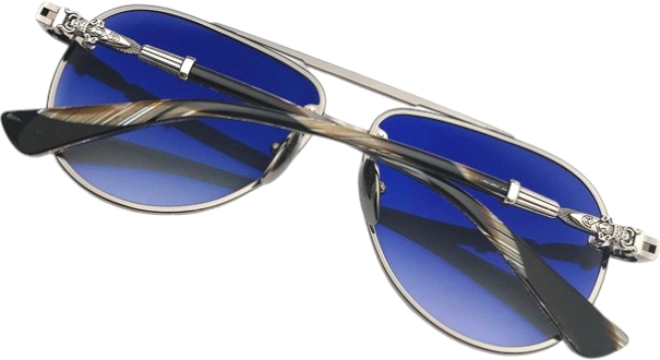 Lunettes de soleil Chrome Hearts Billie II forme aviator en métal - Gris vue 2