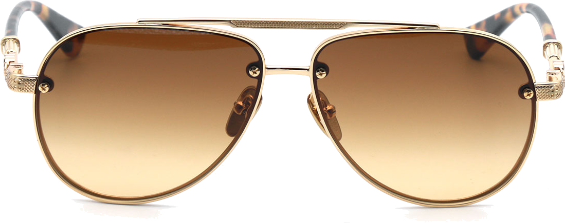 Lunettes de soleil Chrome Hearts Billie II forme aviator en métal - Or vue 2