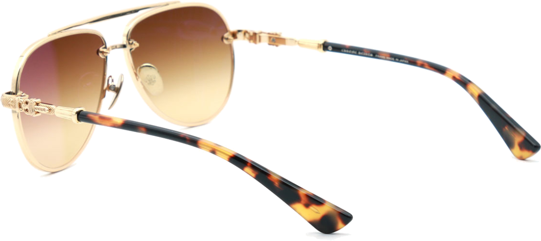 Lunettes de soleil Chrome Hearts Billie II forme aviator en métal - Or vue 3