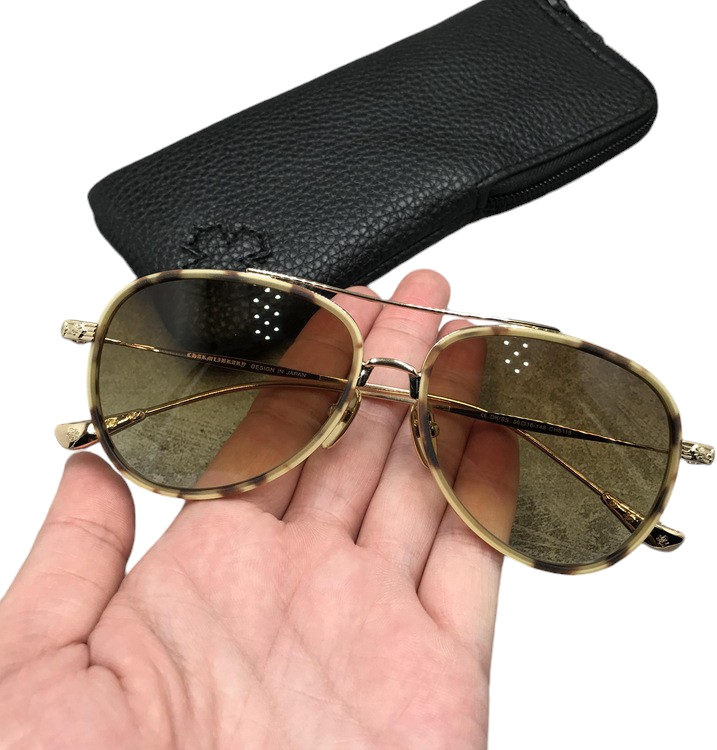 Lunettes de soleil Chrome Hears CH8118 aviator en métal - Ecaille vue 2