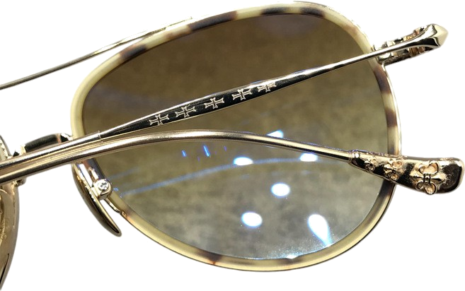 Lunettes de soleil Chrome Hears CH8118 aviator en métal - Ecaille vue 4