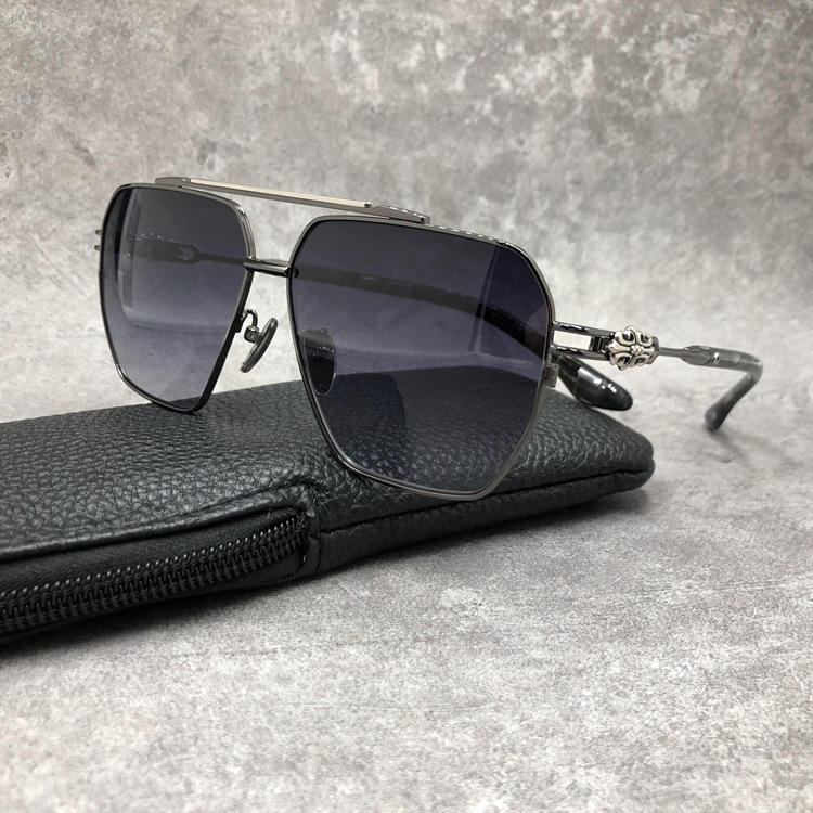 Lunettes de soleil Chrome Hearts Ripping forme aviator en métal - Noir vue 2