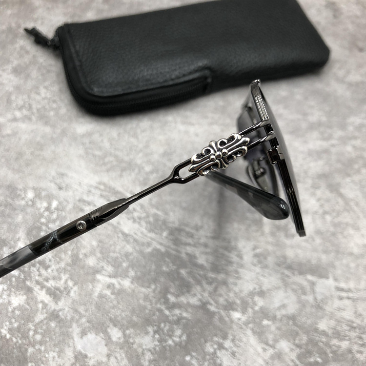 Lunettes de soleil Chrome Hearts Ripping forme aviator en métal - Noir vue 5